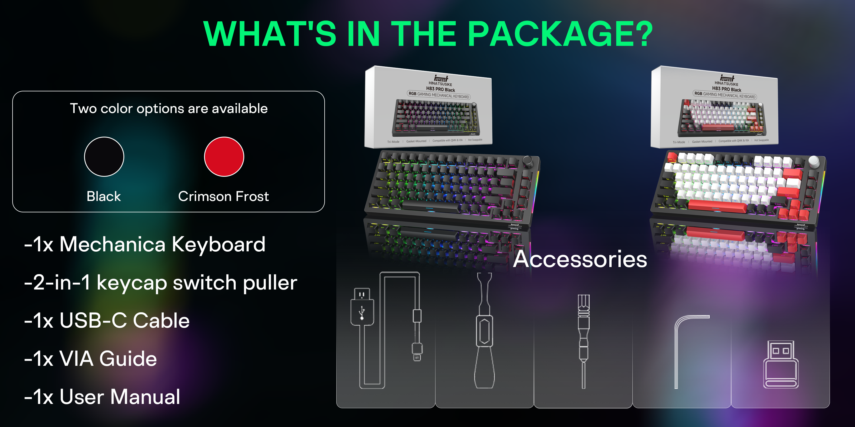 HINATSUSIKE H83 Pro Gaming Mechanical Keyboard